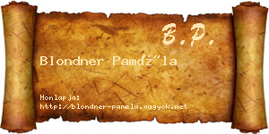Blondner Paméla névjegykártya